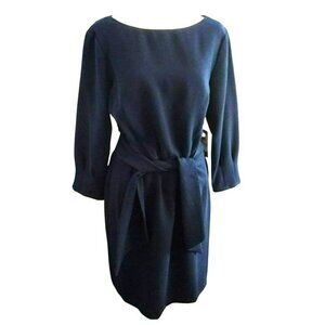NWT Size 6 Vince Camuto Navy Blue Polyester Dress with Long Sleeves